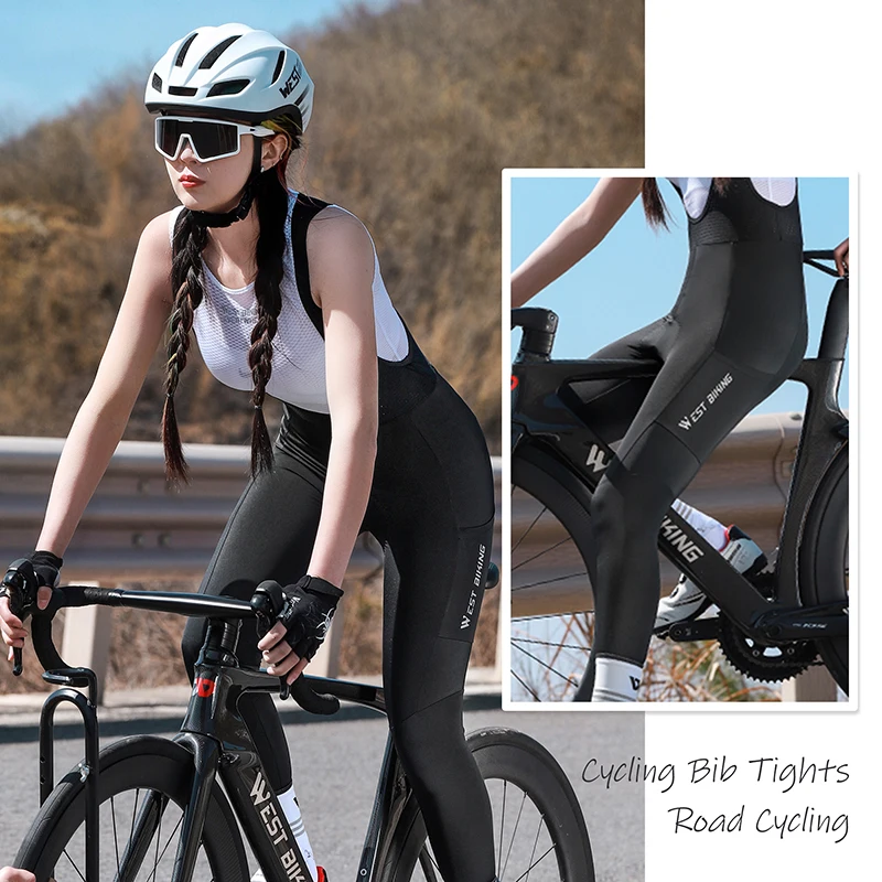 West Biking Männer Frauen Radfahren Träger hose mit 3D Stoß dämpfung – Image 6