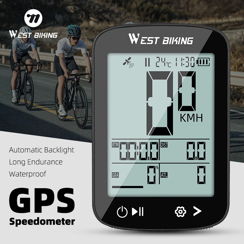 WEST RADFAHREN GPS Fahrrad Tachometer Drahtlose Fahrrad Computer MTB Fahrrad Zubehör Typ-C Ladung Wasserdicht
