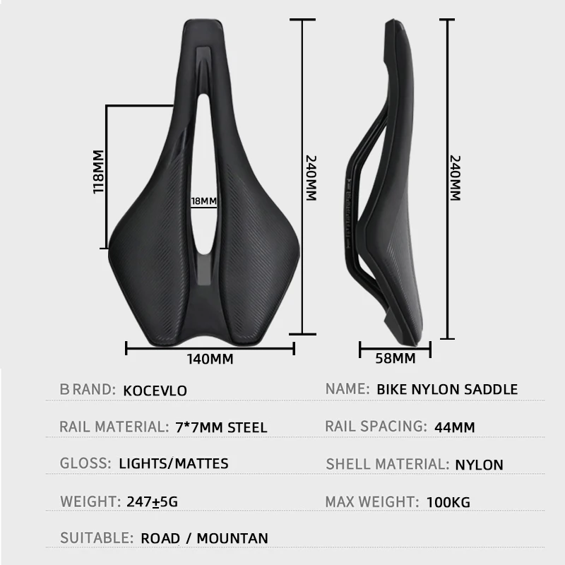 KOCEVLO Fahrradsitz Sattel MTB Rennrad Stahlsättel Mountainbike – Image 3