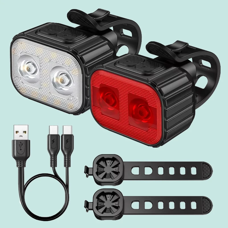 Fahrrad Vorne Hinten Licht Wiederaufladbare Radfahren Rücklicht MTB Fahrrad Scheinwerfer Wasserdichte USB LED
