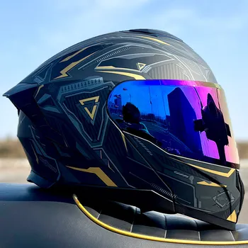 LVS-Flip-Up Motorradhelm mit Doppelvisier, modularer Integralhelm, ECE-geprüft, für Straßenrennen, Touren