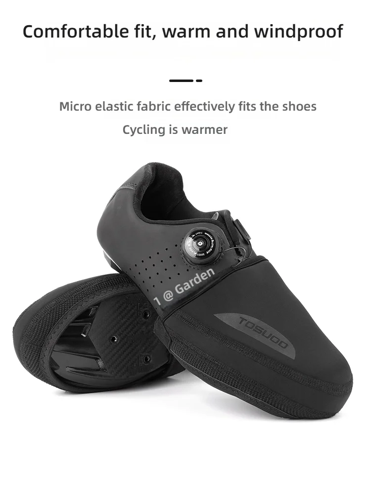 TOSUOD Fahrradschuhüberzug, winddicht, abriebfest, warm halten, halber – Immagine 5