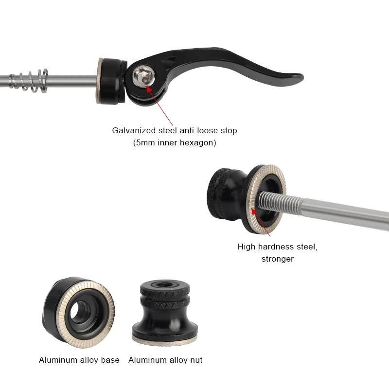 RIDERACE Fahrradnabe QR Schnellspannhebel aus Aluminiumlegierung – Immagine 4