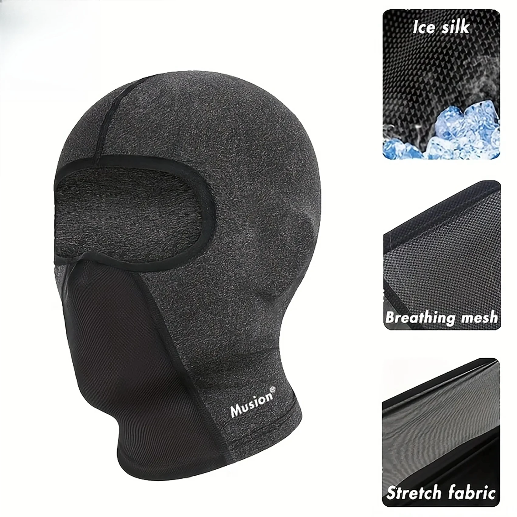 Balaclava Vollgesichtsmaske Fahrradhelm mit Brillenloch Motorrad Sonnenschutz Eisseide Biker Kopfbedeckung