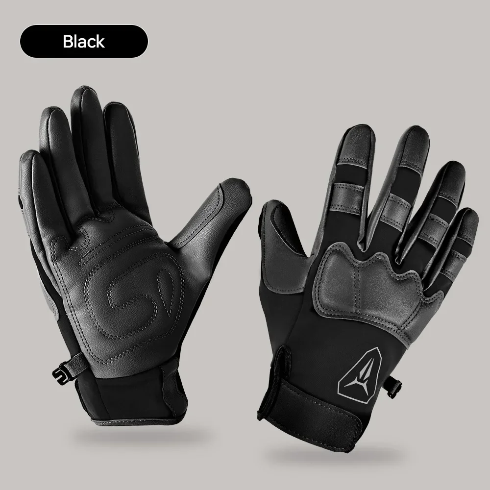 Winter-Fahrradhandschuhe mit Touchscreen-Funktion, winddicht, wärmend, mit vollen Fingern, für Herren
