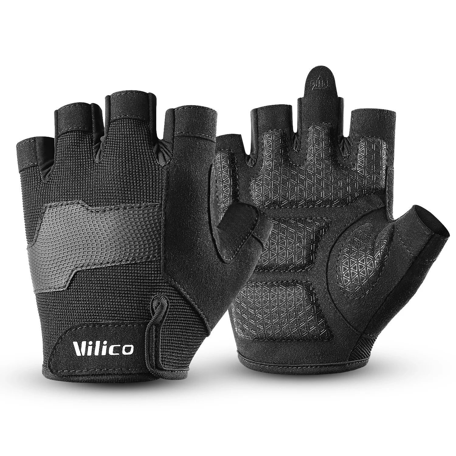 Halbfinger-Handschuhe Fitness Anti-Rutsch Damen Herren Gel-Polster Handschuhe Gym Radfahren Fingerlose