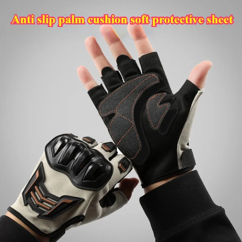 Motorrad Handschuhe Halb Finger Atmungsaktive Tragen-beständig Anti – Image 3