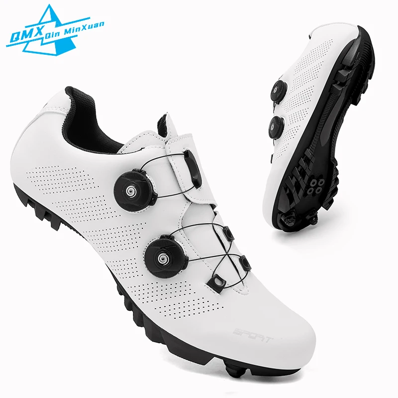 MTB-Fahrradschuhe für Herren, 209, weiß, professionelles Rennrad, SPD, selbstsichernde Klampe, Rennrad-Schuhe