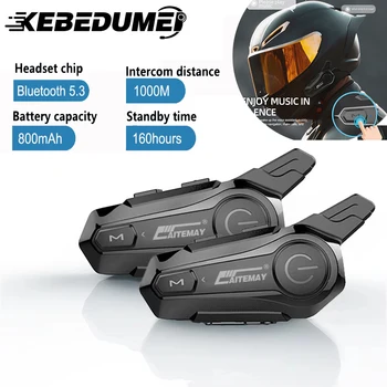 X1 Plus Motorrad Bluetooth 1000M Intercom Helm-Headset für 2 Fahrer Intercomunicador Moto (2 Stück)
