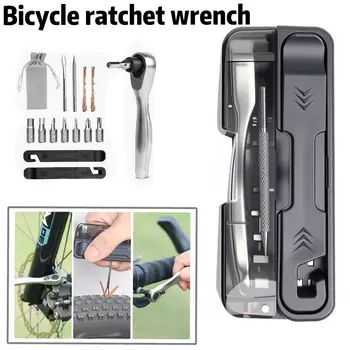 Fahrrad-Ratschenschlüssel-Set Multifunktionale Inbusschlüssel-Werkzeuge Reifenheber Schnellspanner-Gadgets