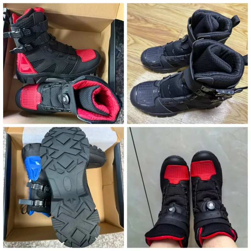 Leder Wasserdichte Motorradstiefel Sportschuhe Motorradausrüstung – Immagine 5