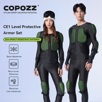 COPOZZ ESA Anti-Kollisions-Rückenbrust-Schlagschutz, Motorrad-Innenjacke, Kleidung, Ganzkörper-Ski-Rüstung
