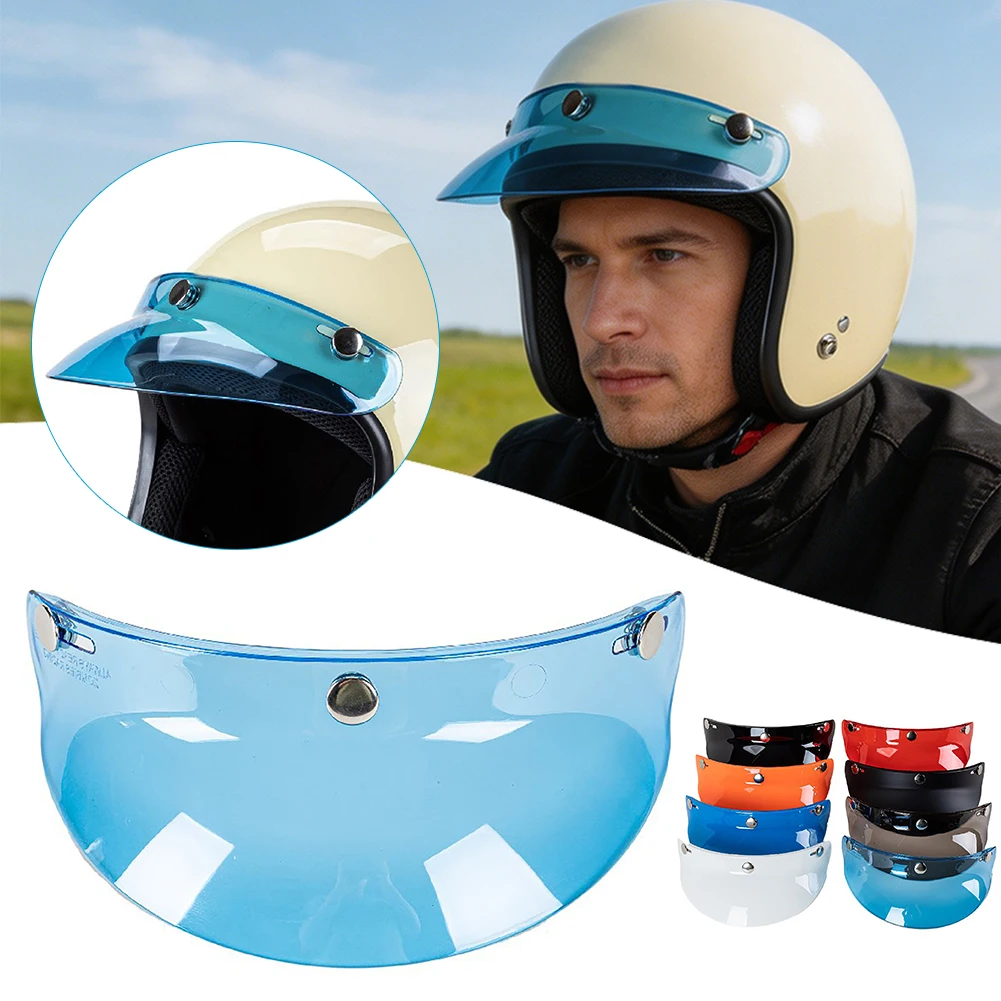 Motorradhelme Visier Peak-Shield Universal 3-Snap Vintage Ersatzhelme Krempe Zubehör Retro