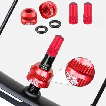 Fahrradventilmutter mit Ventilkappen-Set MTB Rennrad Tubeless Ventilschaftschutz Schrauben Staubschutz Zubehör
