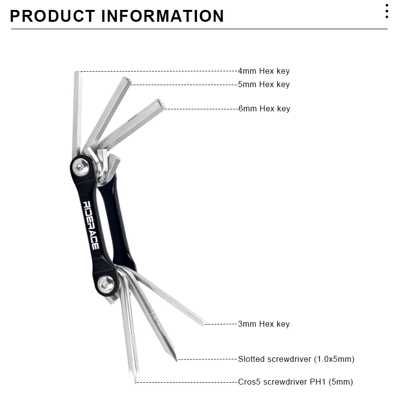 RIDERACE Fahrrad-Multi-Tool-Kits, Stahl, tragbar – Image 5