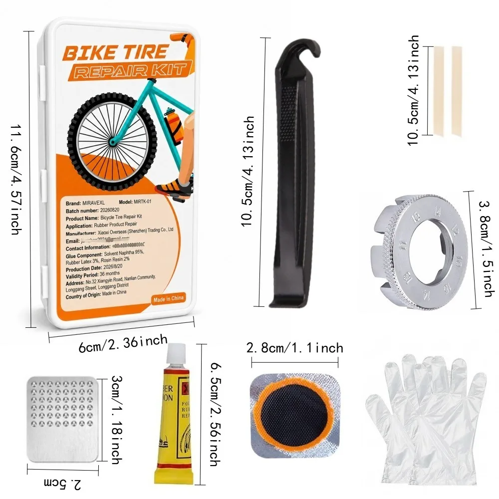 Fahrrad-Reifenreparaturset, Fahrradschlauch-Reparaturset, Metallraspel – Bild 5