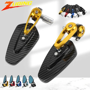 7/8 "22mm CNC Motorrad Rückspiegel Universal Klar Glas Roller Bar End Lenker Spiegel Rückspiegel Zubehör