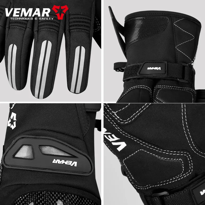 Winter-Motorradhandschuhe aus Kohlefaser, wasserdicht, warm – Bild 6