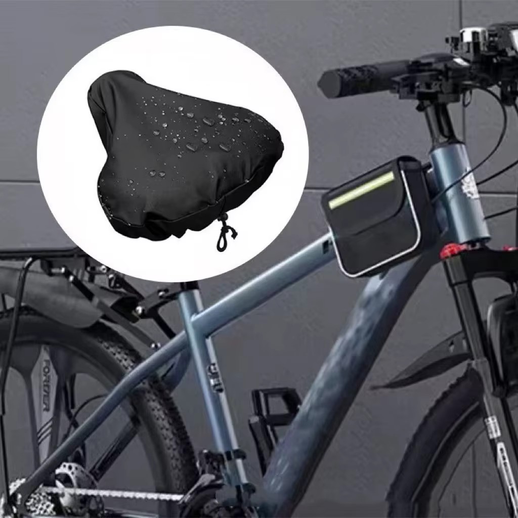 Fahrradsattel-Regenschutz mit Kordelzug Sonnenschutz für Mountainbikes – Bild 2